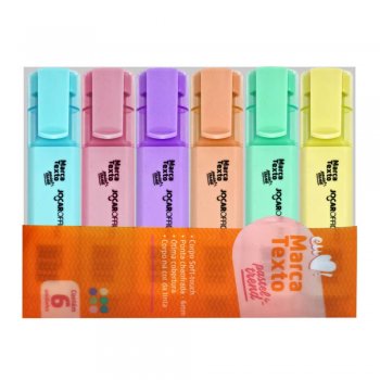 MARCA TEXTO PASTEL TREND 6 CORES JOCAR OFFICE
