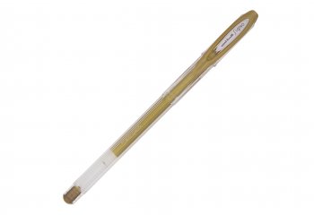 CANETA GEL SIGNO UNI BALL METAL. OURO UM-120NM