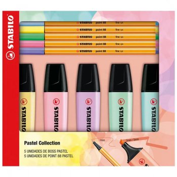 KIT STABILO 5 BOSS PASTEL   5 STABILO PIONT PASTEL