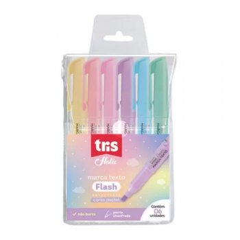 GRIF TEXTO FLASH PASTEL C/6 TRIS