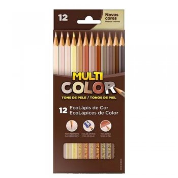 LAPIS DE COR FABER 12 CORES MULTICOLOR TONS PELE