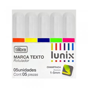 MARCA TEXTO LUNIX MINI KIT C/ 5 CORES
