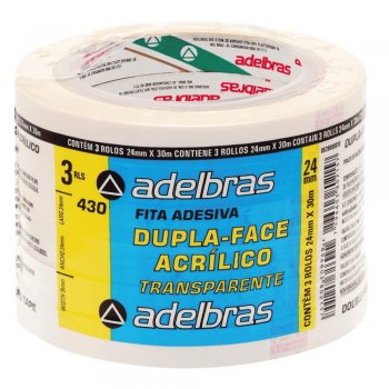 FITA DUPLA FACE ACRILICA ADELBRAS 24 X 30