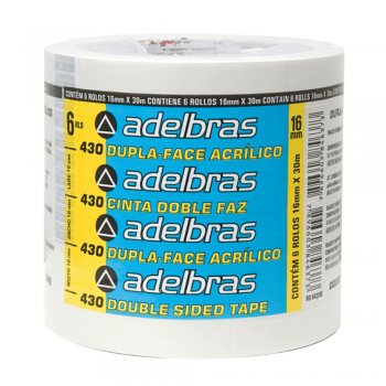 FITA DUPLA FACE ACRILICA ADELBRAS 16 X 30 C/6