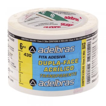 FITA DUPLA FACE ACRILICA ADELBRAS 12 X 30 PCT C/6